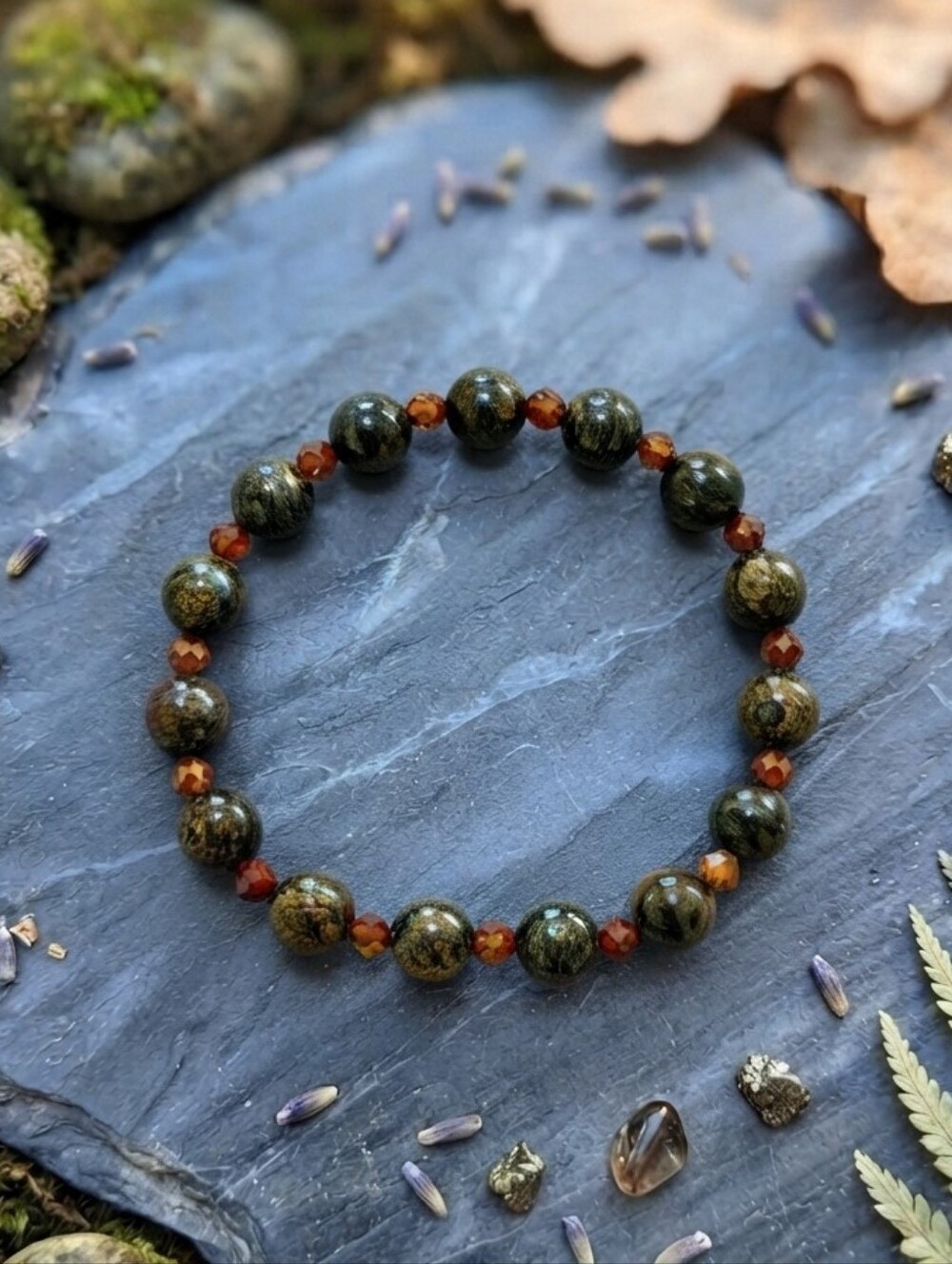Bronzite/Garnet Bracelet